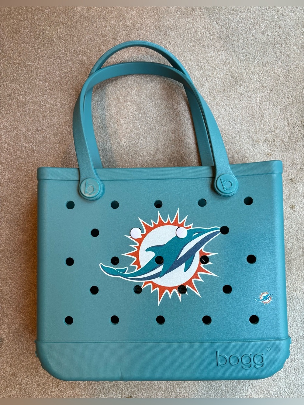 Baby Bogg Bag Miami Dolphins Aqua Teal NWT NFL EVA Tote Tailgate Beach